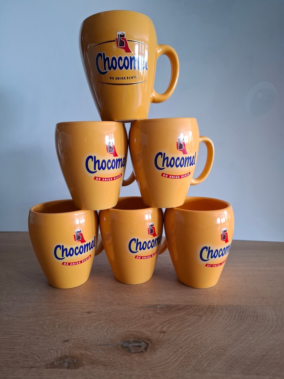 Chocomel bekers - Set van 6, Ophalen of Verzenden, Gebruikt, Keramiek, Overige typen