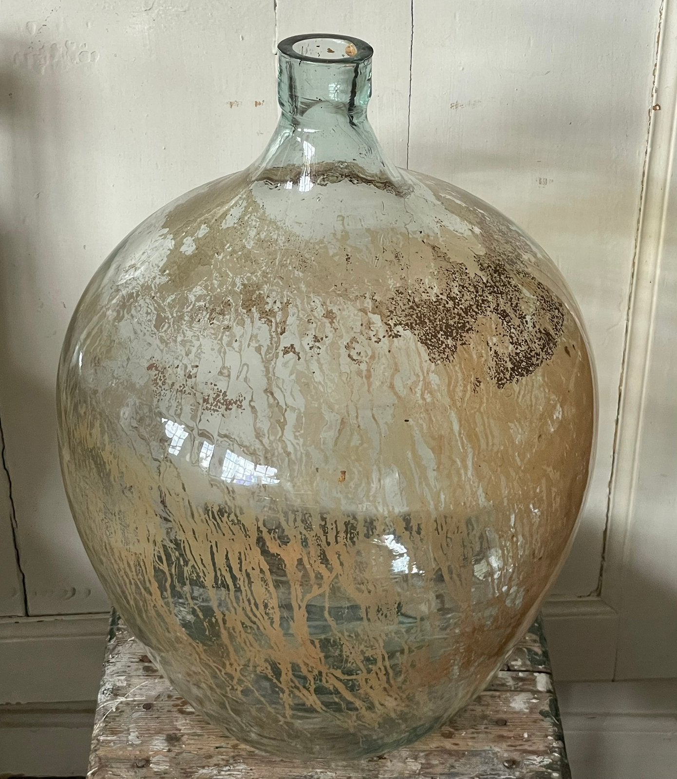 Brocante oude gistfles / wijnfles, Ophalen