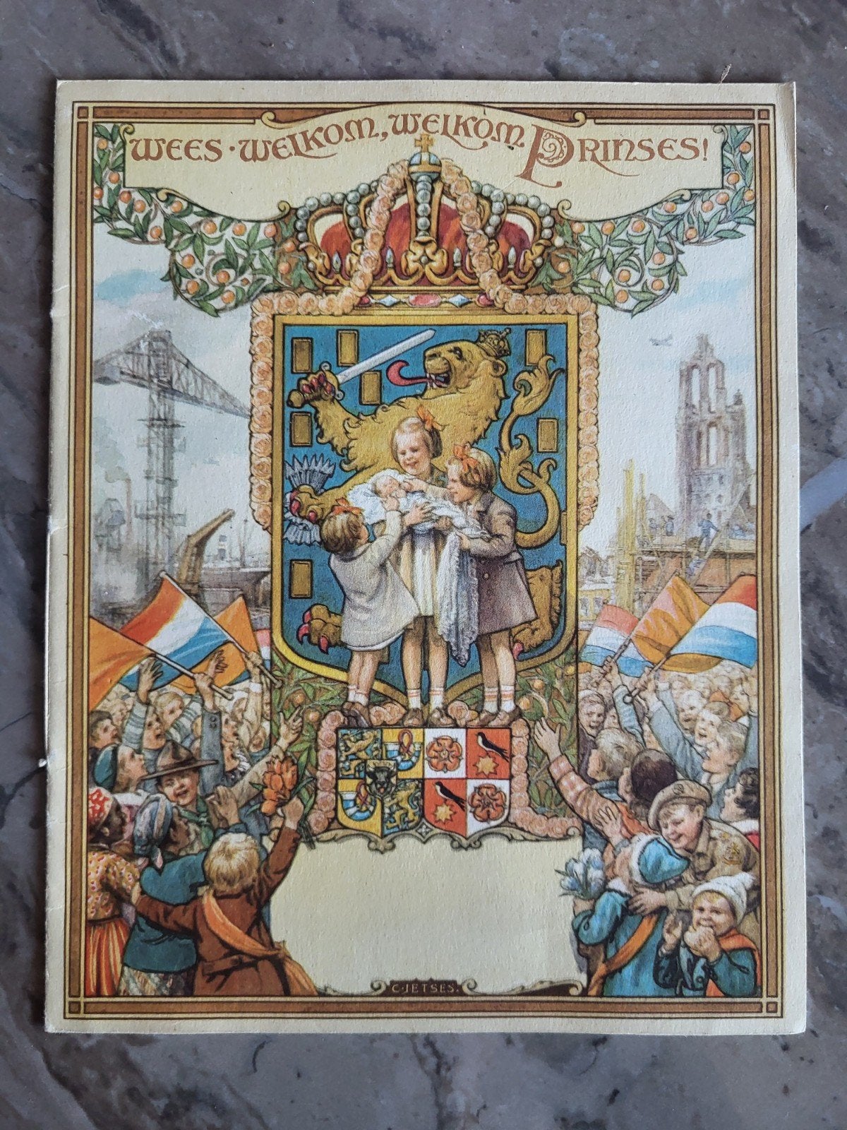 Schoolschrift ter gelegenheid van de geboorte van pr Marijke, Verzamelen, Ophalen of Verzenden, Zo goed als nieuw, Nederland, Tijdschrift of Boek
