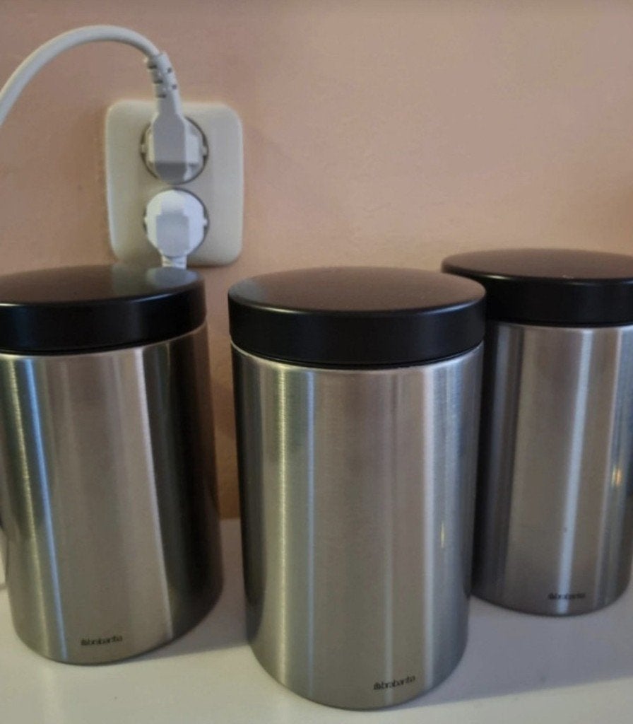 Set van 3 Brabantia voorraadblikken, Verzamelen, Blikken, Ophalen of Verzenden, Zo goed als nieuw, Overige, Overige merken
