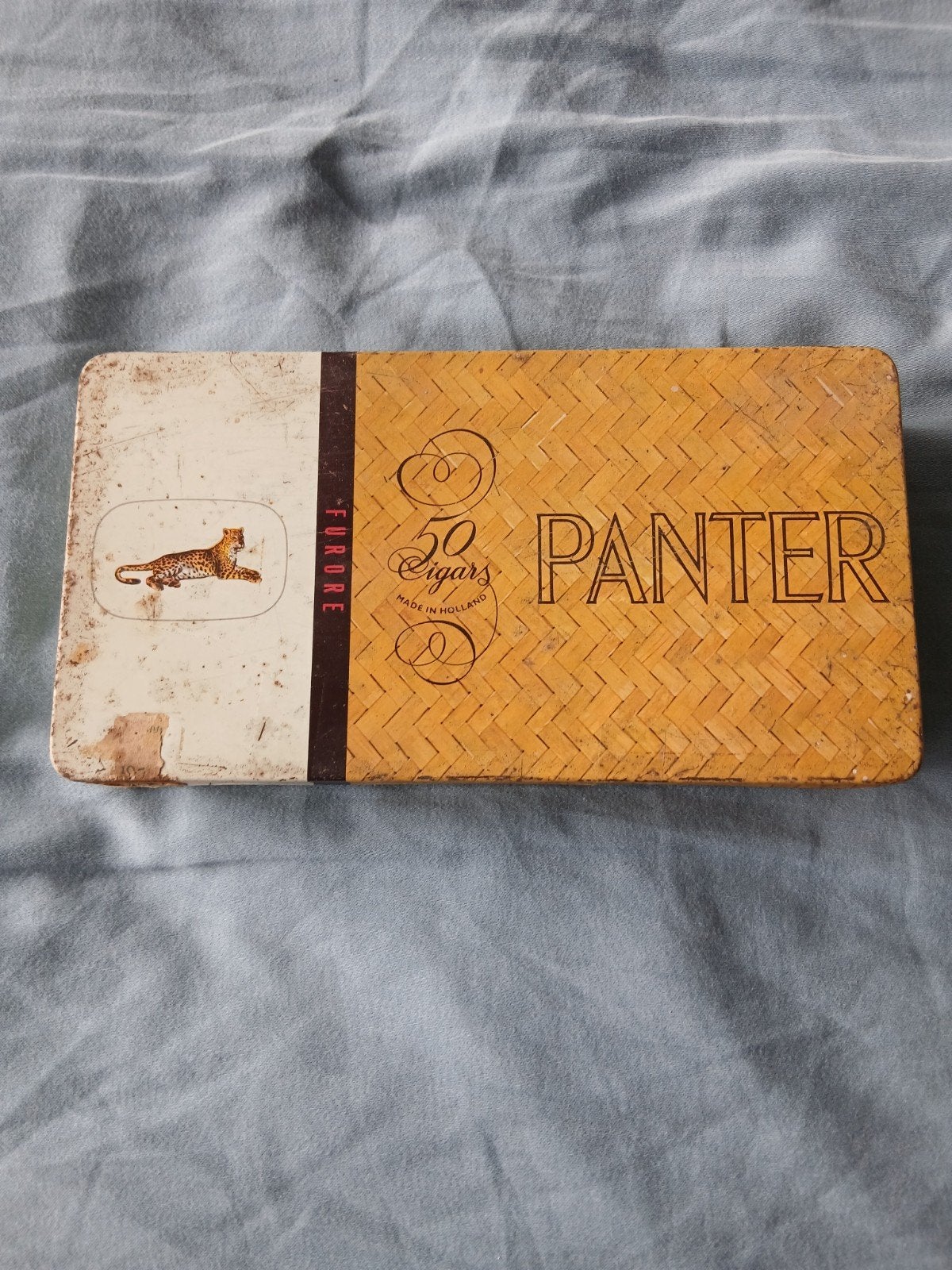 Vintage Panter Sigarenblik - Made in Holland uit 1950-1960, Verzamelen, Ophalen of Verzenden, Gebruikt, Overige, Overige merken