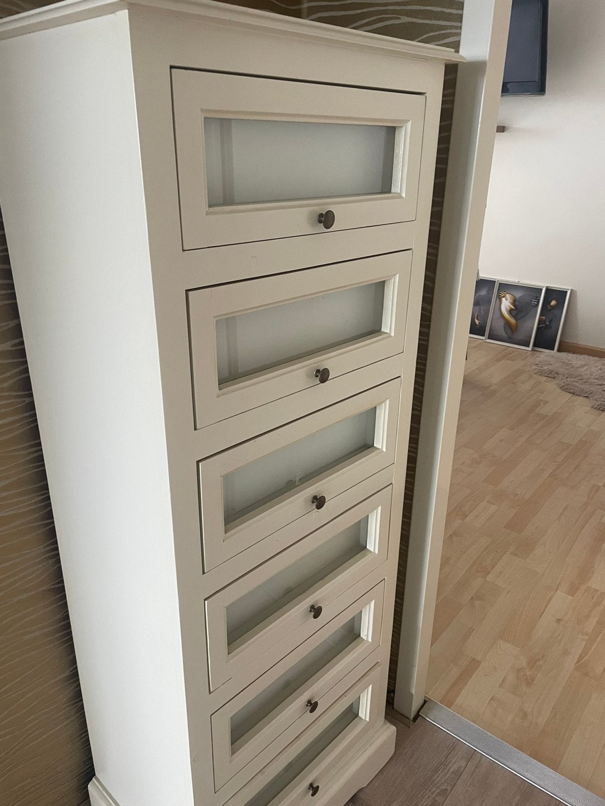 Te koop aangeboden smalle laden kast wit, Zo goed als nieuw, Minder dan 100 cm, 25 tot 50 cm, 50 tot 100 cm