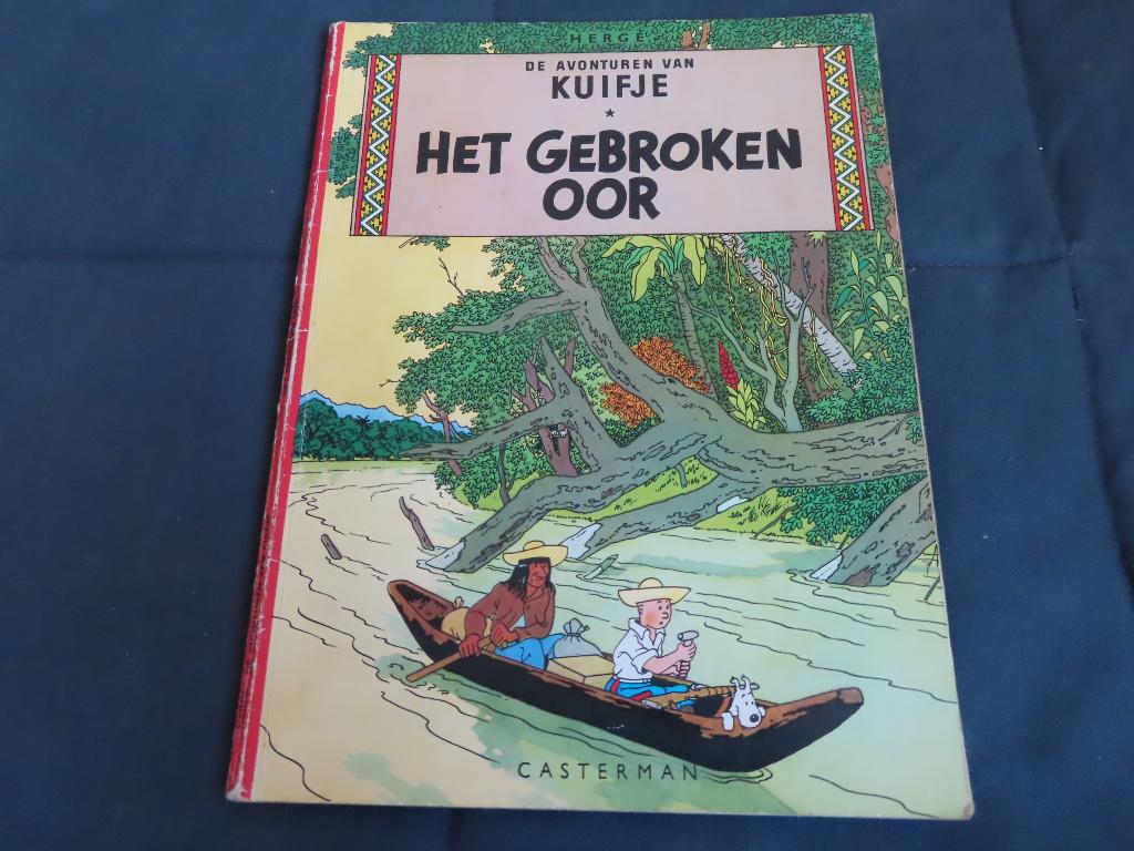 Stripboek Kuifje met gebroken oor, Boeken, Gelezen, Eén stripboek, Ophalen of Verzenden, Hergé