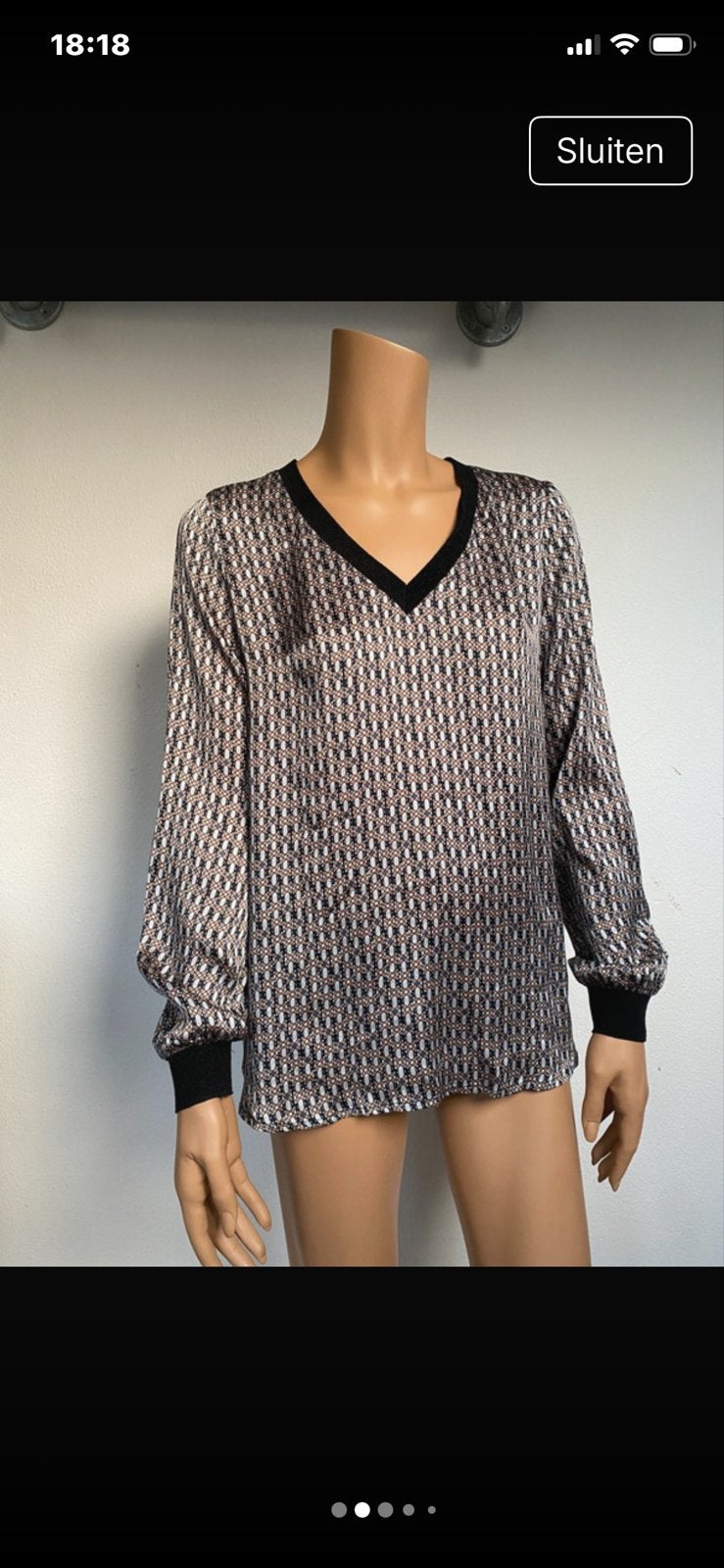 Dea Kudibal zijden blouse met V-hals en print, Kleding | Dames, Ophalen of Verzenden, Nieuw, Maat 38/40 (M), Meerkleurig