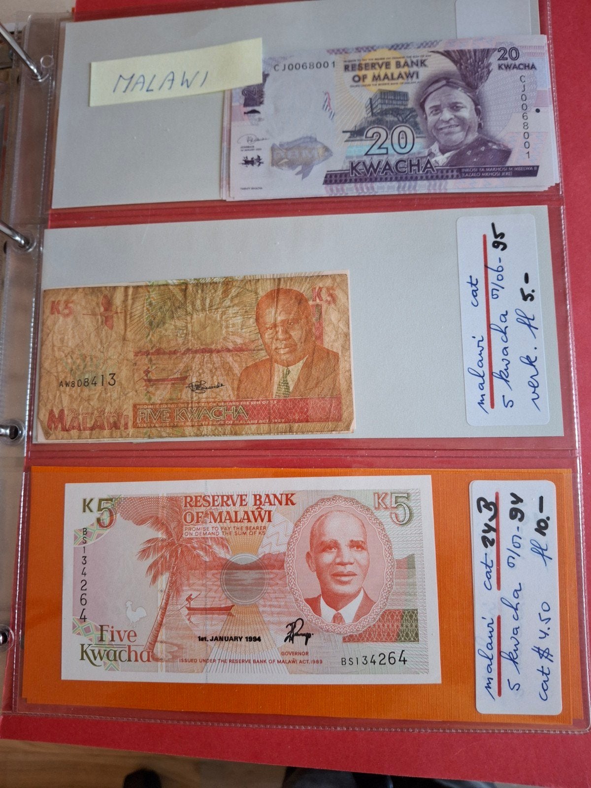 6 biljetten uit Malawi - Diverse coupures, Ophalen of Verzenden, Overige landen, Setje