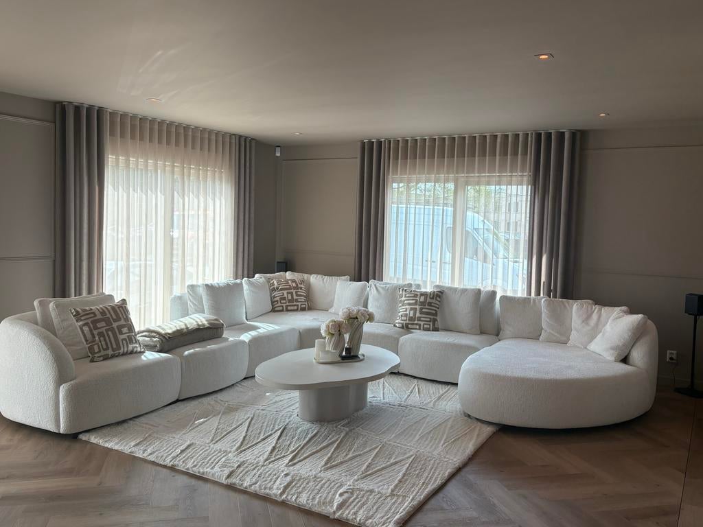 Fluffy vloerkleed 335x235 wit creme, Wit, 200 cm of meer, Ophalen of Verzenden, Zo goed als nieuw
