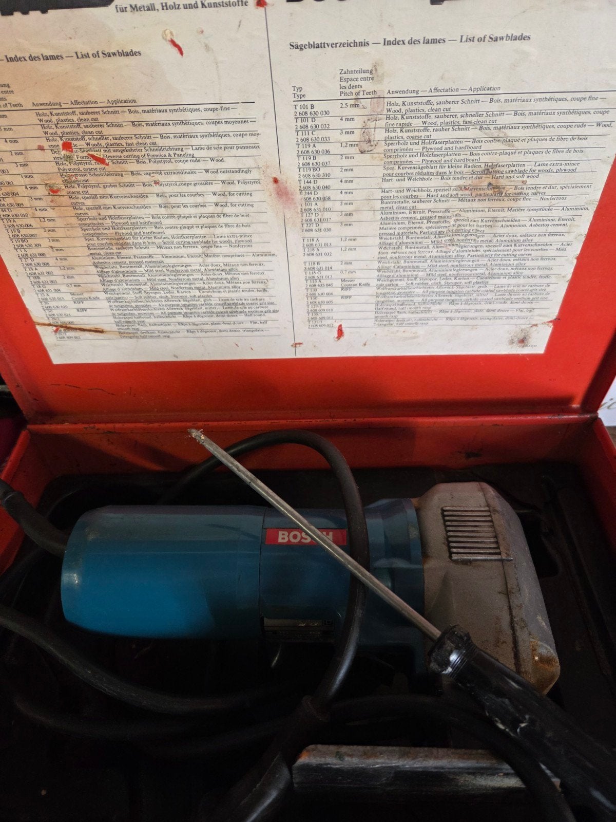 Bosch Decoupeerzaag in originele koffer, Ophalen, Minder dan 30 mm, Gebruikt, Decoupeerzaag