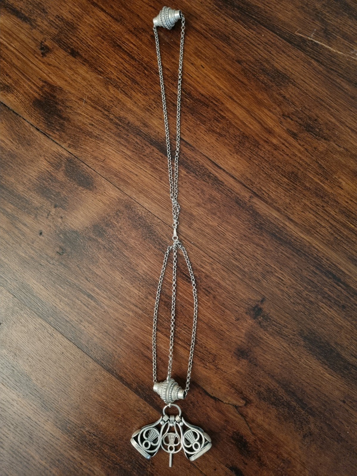 Zilveren Chatelaine, Met hanger, Gebruikt, Ophalen of Verzenden, Zilver