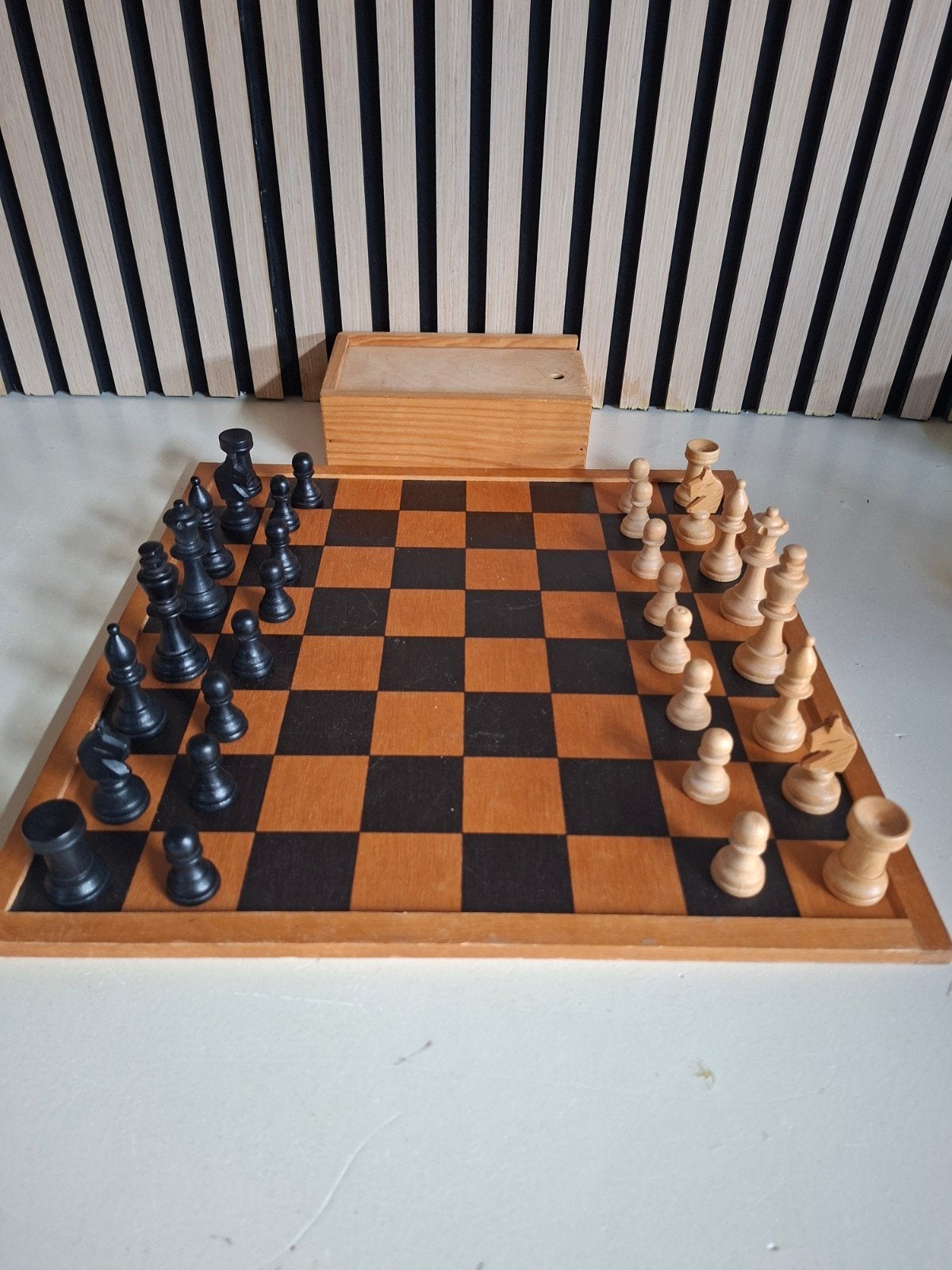 groot houten schaakspel en schaakbord, Ophalen of Verzenden