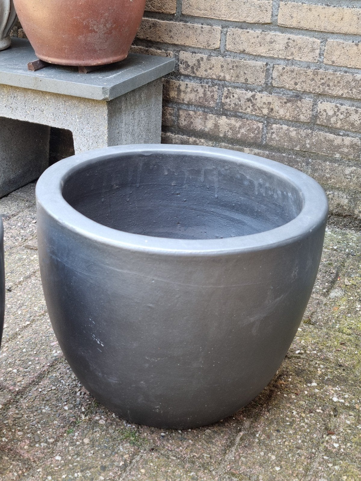 Grote  terracotta  bloempot  38 cm, Ophalen, Steen, Gebruikt, Minder dan 60 cm