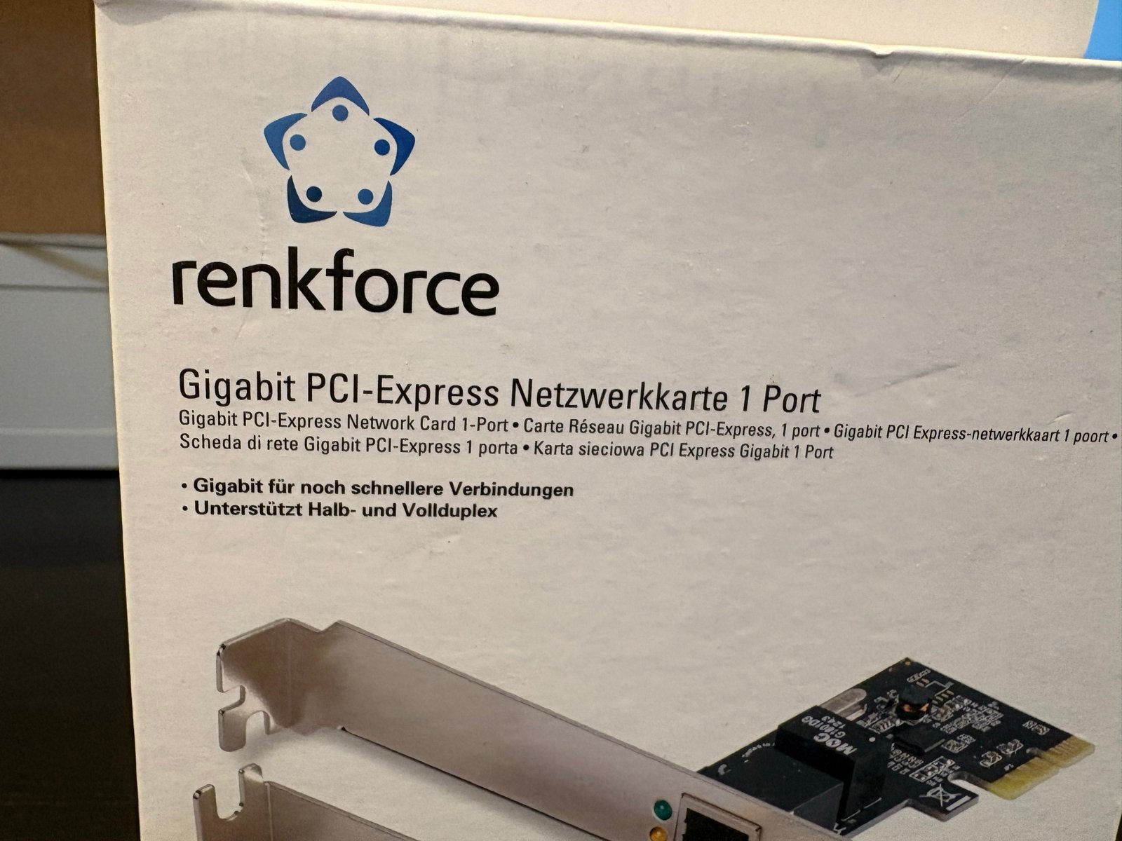 Renkforce Gigabit PCI-Express Netwerkkaart 1 Poort, Computers en Software, Ophalen of Verzenden, Nieuw, Intern