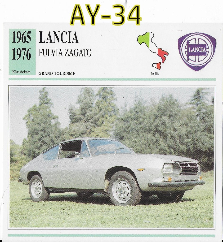 Ay-34 autokaart - lancia fulvia zagato 1965 / 1976, Ophalen of Verzenden, Zo goed als nieuw, Auto's