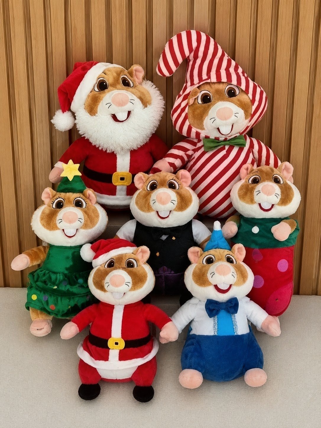 Set van 6 Kerst Hamster Knuffels, bieden is per stuk!, Kinderen en Baby's, Speelgoed | Knuffels en Pluche, Hamster, Ophalen of Verzenden