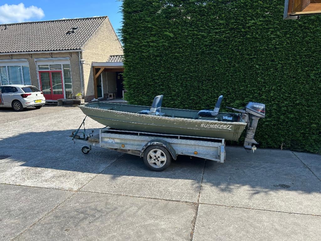 Aluminium boot type Alucraft en 6 pk yamaha BBM, Watersport en Boten, Ophalen, Overige merken, Gebruikt, Tot 10 pk