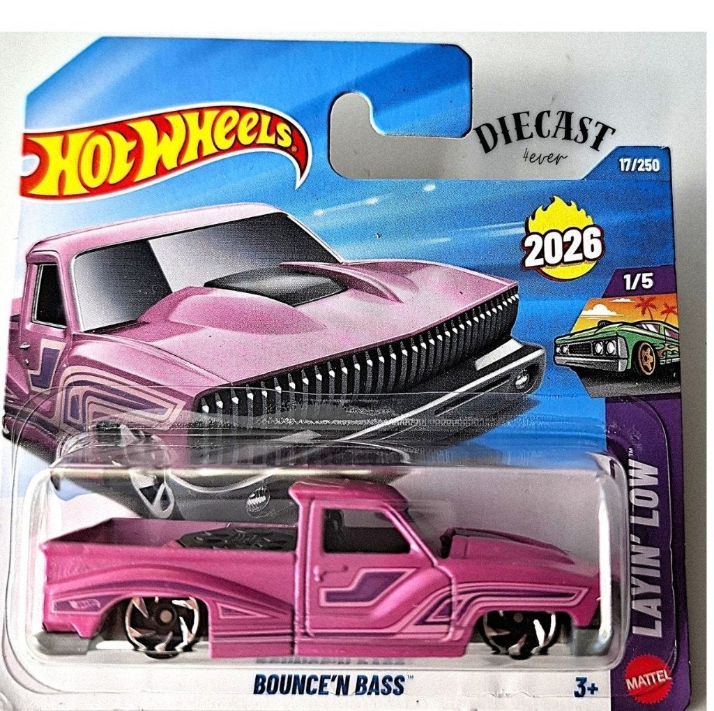 Hot Wheels Bounce'n Bass, pink, Ophalen, Nieuw, Auto