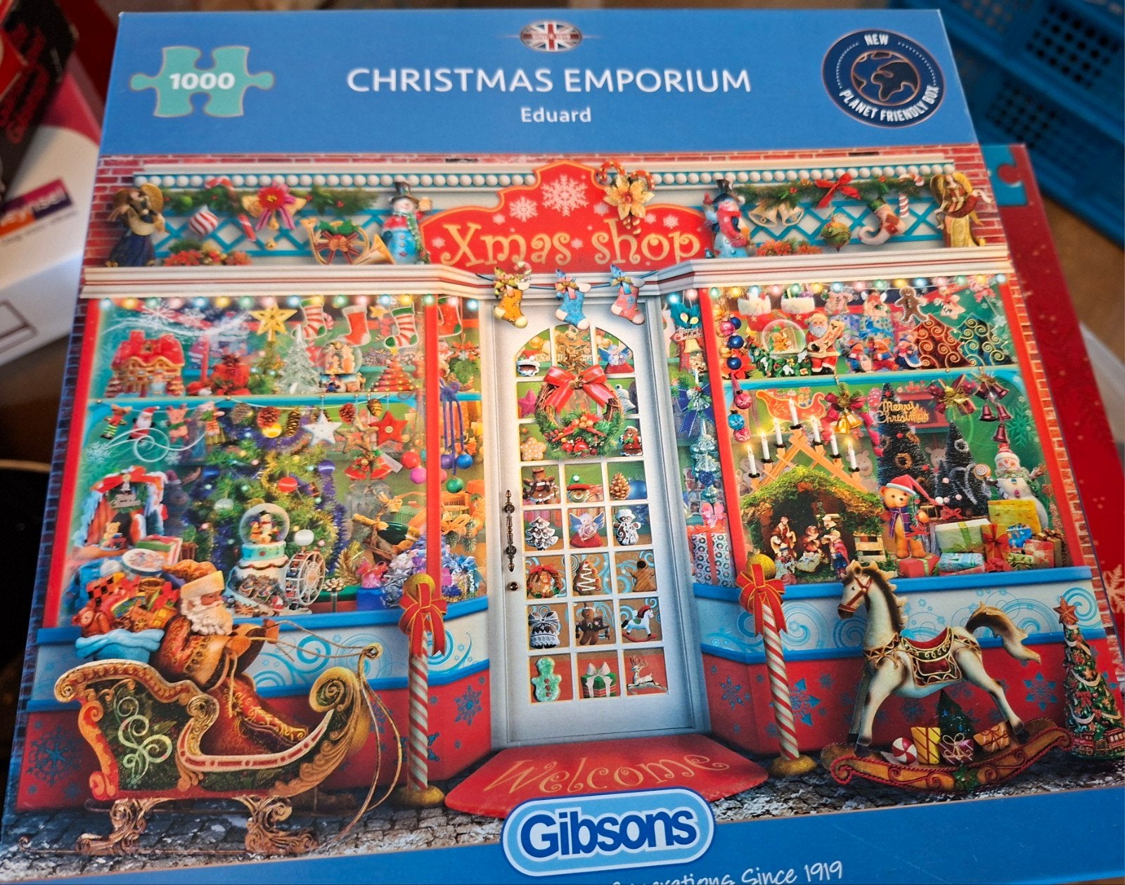 Gibsons Christmas Emporium Legpuzzel 1000 stukjes, Ophalen of Verzenden, 500 t/m 1500 stukjes, Gebruikt, Legpuzzel