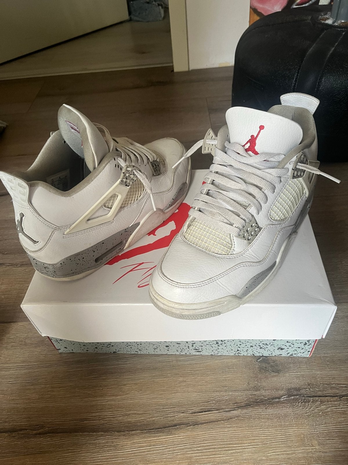 Jordan 4 White Cement - Maat 44 - Gebruikt, Kleding | Heren, Schoenen, Gedragen, Sneakers of Gympen, Wit, Ophalen of Verzenden