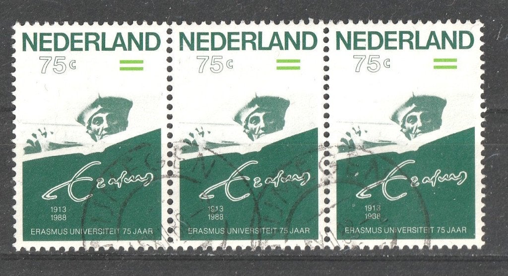 18 Y --1412 Erasmus 1988 Trio, Verzenden, Na 1940, Gestempeld