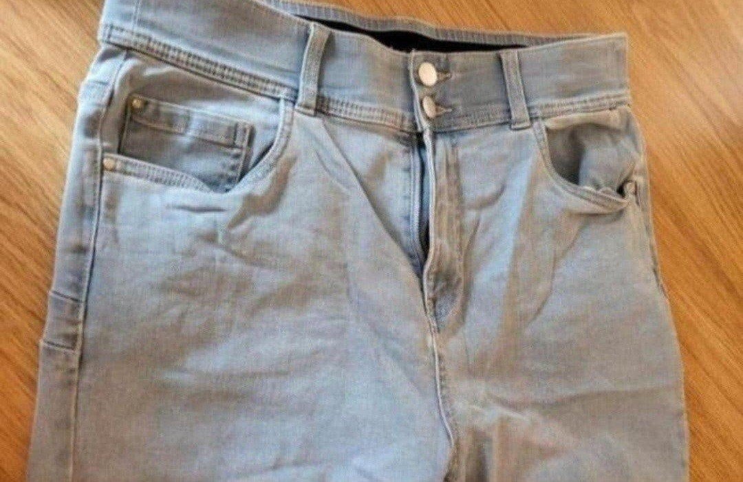 Capri broek Maat 46 ms mode, Ophalen of Verzenden, Zo goed als nieuw, Blauw, Overige jeansmaten
