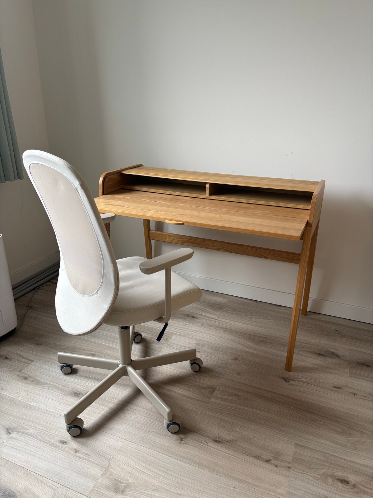 Zuiver Barbier Bureau - Essenhout Design Tafel/Bureau, Ophalen, Opbergruimte, 110 cm, Scandinavisch