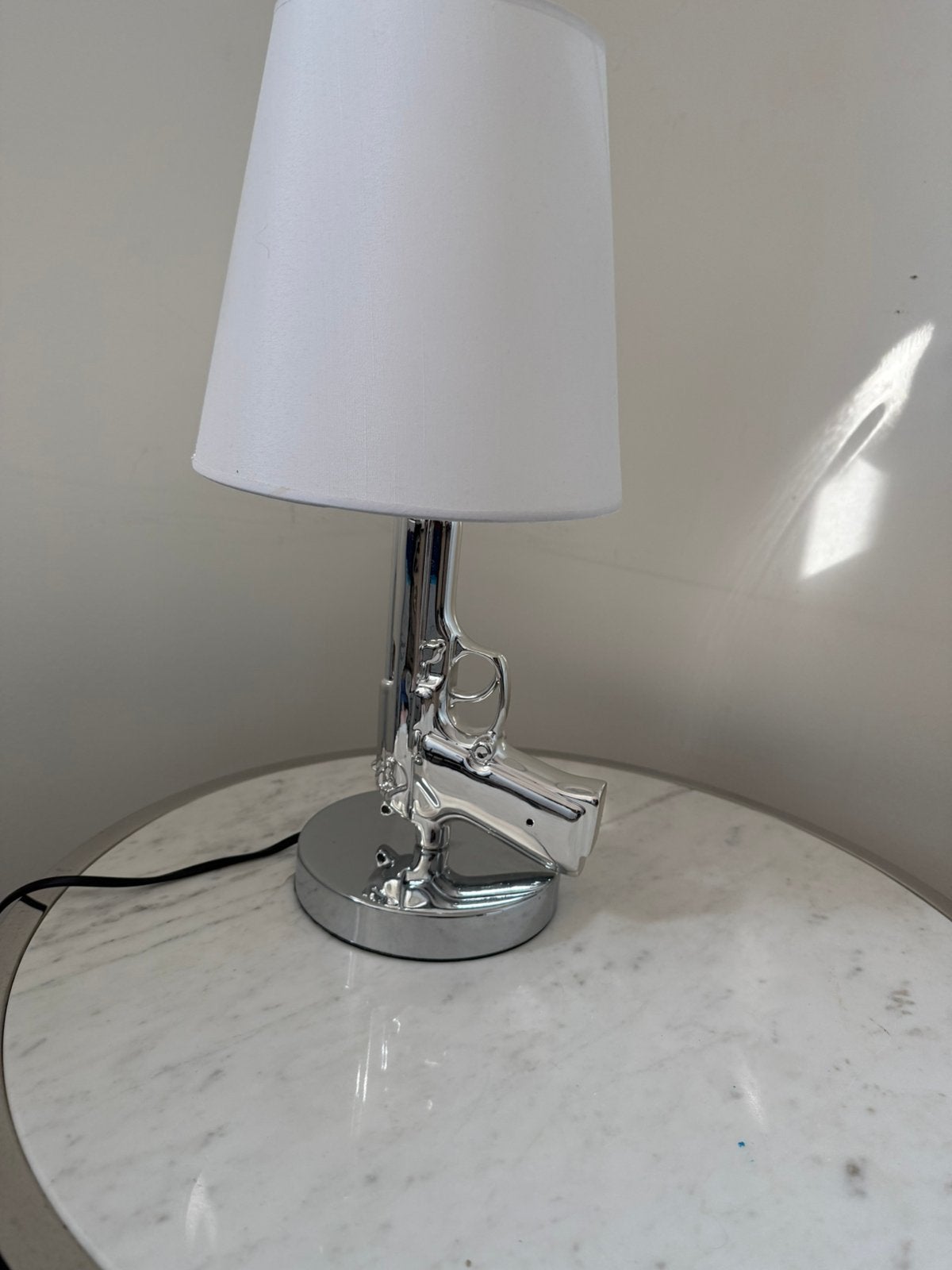 Eric Kuster style revolver lamp zgan, Ophalen, 43 cm, Overige stijlen, Wit