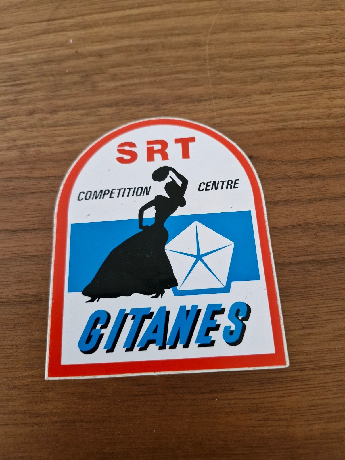 10685 Vintage SRT Competition Centre Gitanes Sticker, Verzamelen, Stickers, Gebruikt, Ophalen of Verzenden
