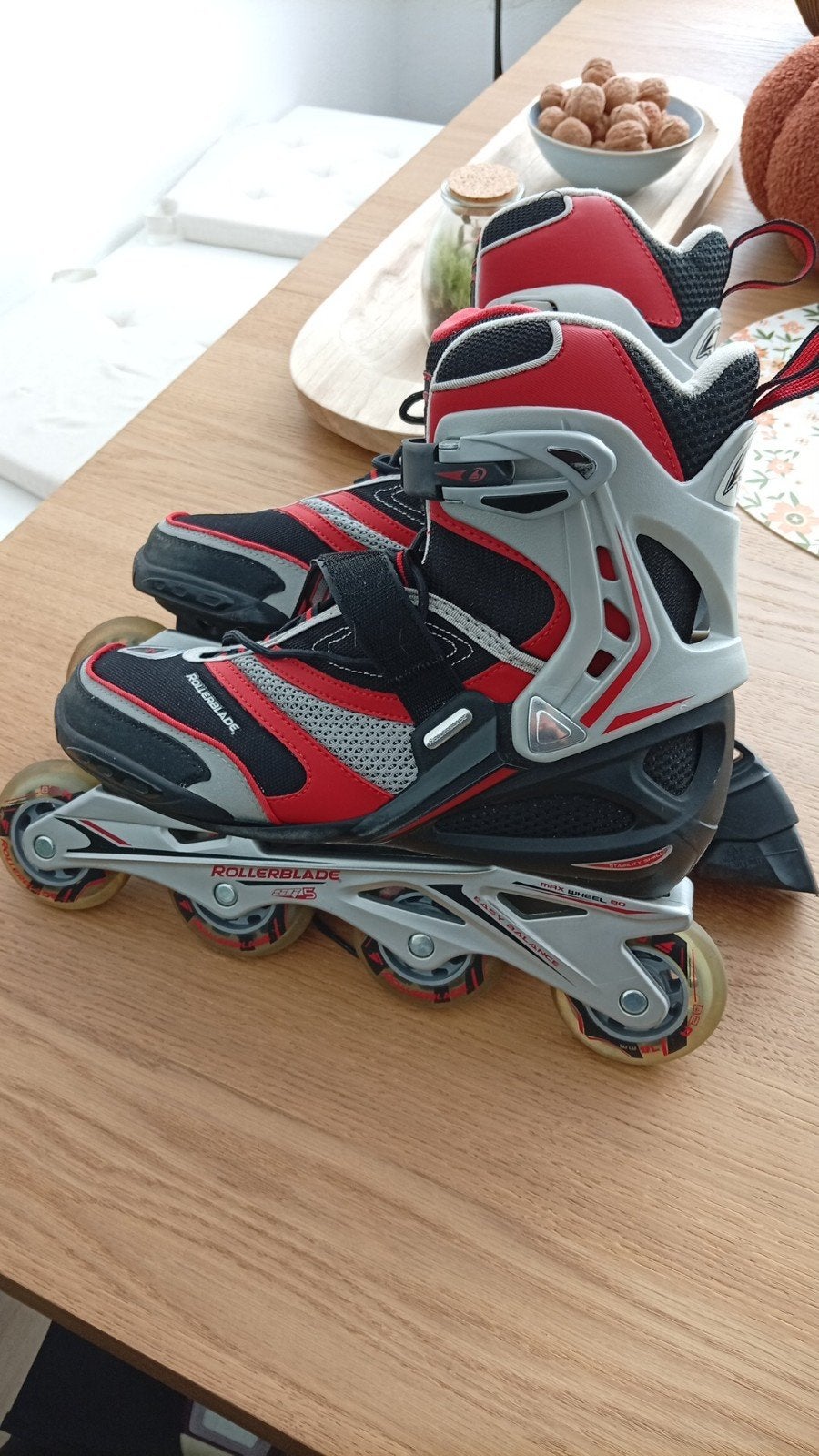 Gratis! Rollerblade inline skates, maat 44, 1x gebruikt, Ophalen, Zo goed als nieuw, Inline skates 4 wielen