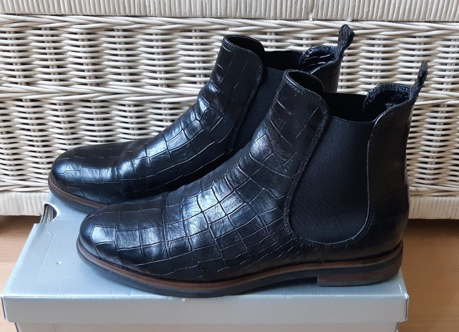 Mace Chelsea boots zwart croco leer 38. ZGAN!, Mace, Verzenden, Zwart, Lage of Enkellaarzen