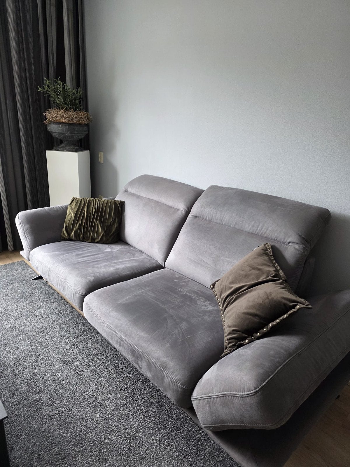 Tweezitsbank - Antraciet met verstelbare leuningen, Ophalen, 150 tot 200 cm, Tweepersoons, 75 tot 100 cm