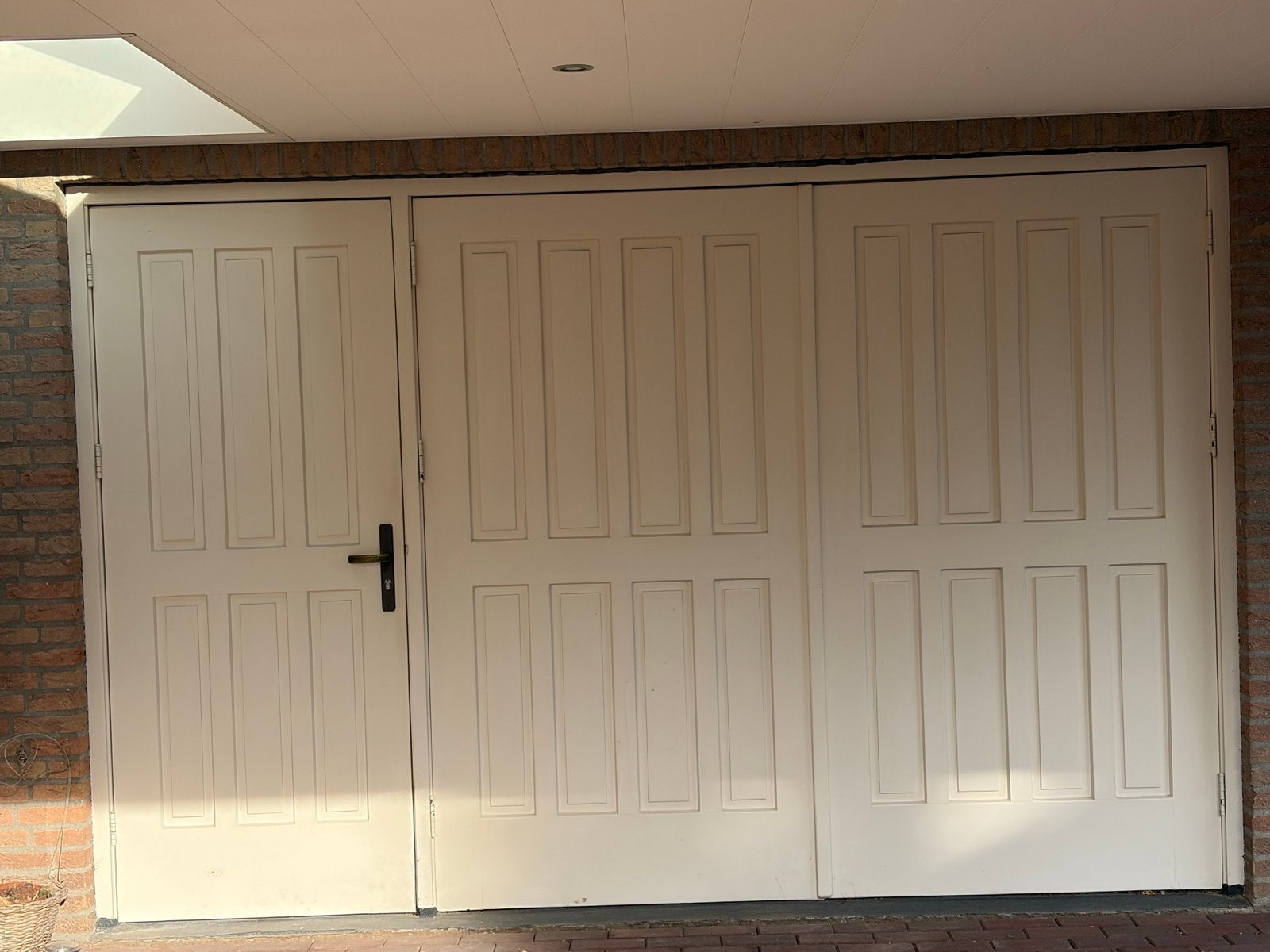 Hardhouten Loopdeur en 2 openslaande deuren *gratis*, Ophalen, Gebruikt, 120 cm of meer, Garagedeur
