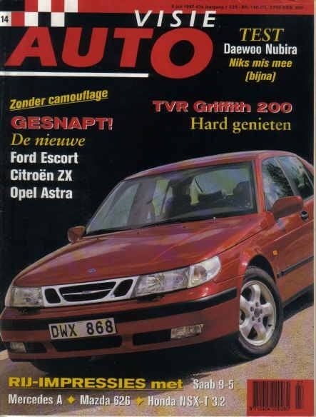 Autovisie 14 1997 : TVR Griffith - Honda NSX - Saab 9-5 95, Ophalen of Verzenden, Gelezen, Algemeen
