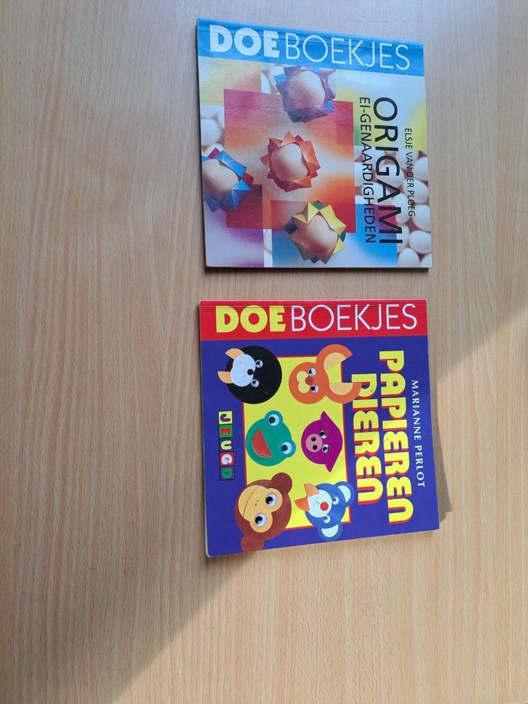 2 Knutselboekjes: Papieren Dieren & Origami Ei-genaardighede, Ophalen of Verzenden