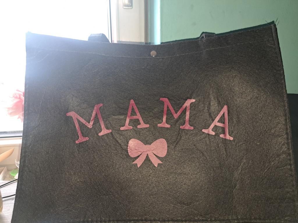 Vilten tas met de tekst mama, Ophalen of Verzenden, Nieuw, Zwart, Shopper