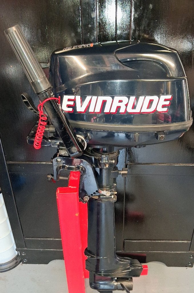 Evinrude 6 pk (= 100 % Mercury en/of Tohatsu) 4-takt , lang, Ophalen, Gebruikt, 5 tot 10 pk, Viertaktmotor