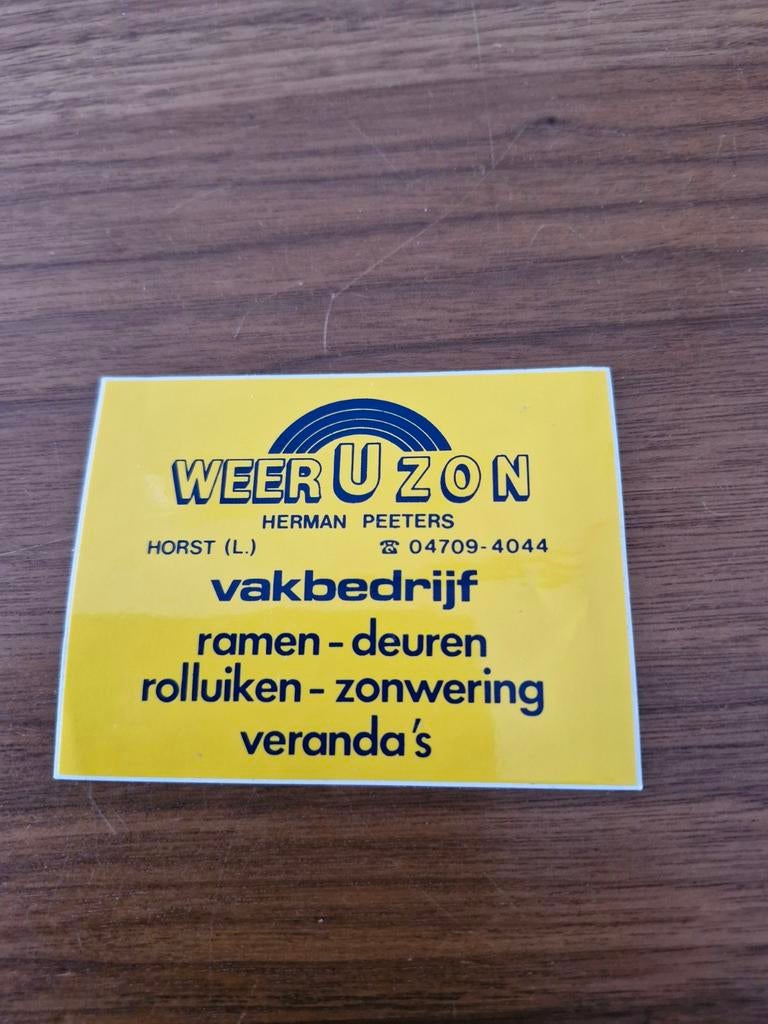 7882 Sticker  Vakbedrijf Weer U Zon, Verzamelen, Stickers, Ophalen of Verzenden, Nieuw