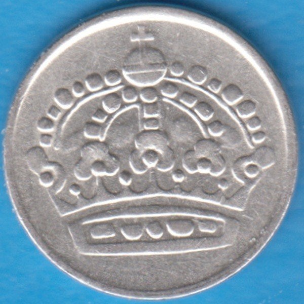 Zweden 25 öre 1957 TS Gustaf VI zilver KM# 824 in munthouder, Postzegels en Munten, Ophalen of Verzenden, Overige landen, Losse munt