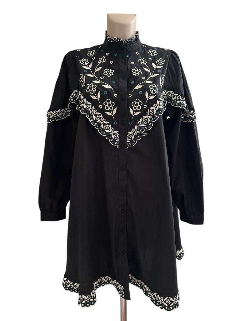 Fabienne Chapot jurk M, Kleding | Dames, Jurken, Zwart, Ophalen of Verzenden, Zo goed als nieuw, Onder de knie