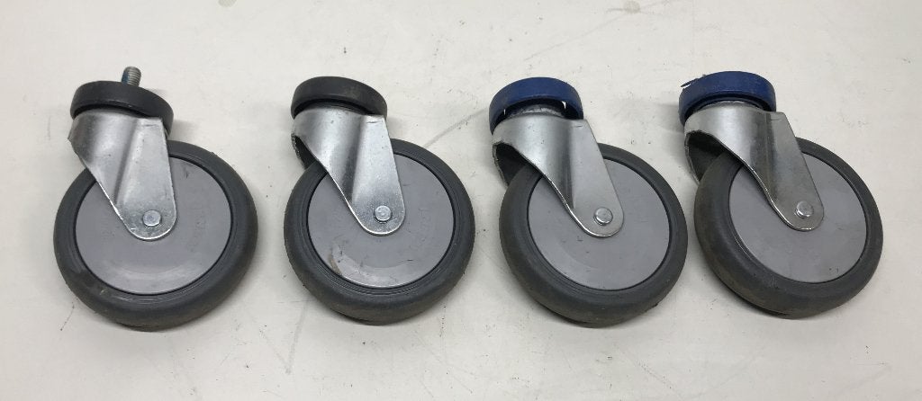 Zwenkwielen, rond 120x35 mm, Wanzl, rubberloopvlak, Ophalen of Verzenden, Gebruikt