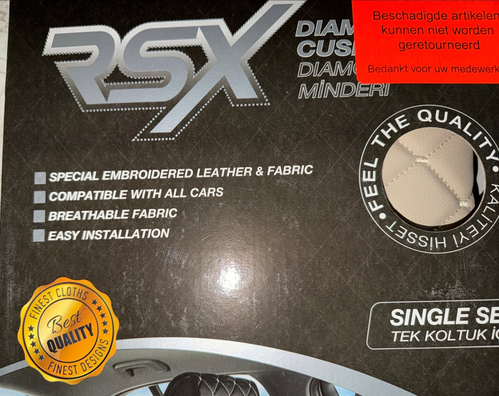 RSX Diamond Seat Cushion Stoelhoezen Set 2 Voorstoelen Nieuw, Ophalen of Verzenden, Nieuw