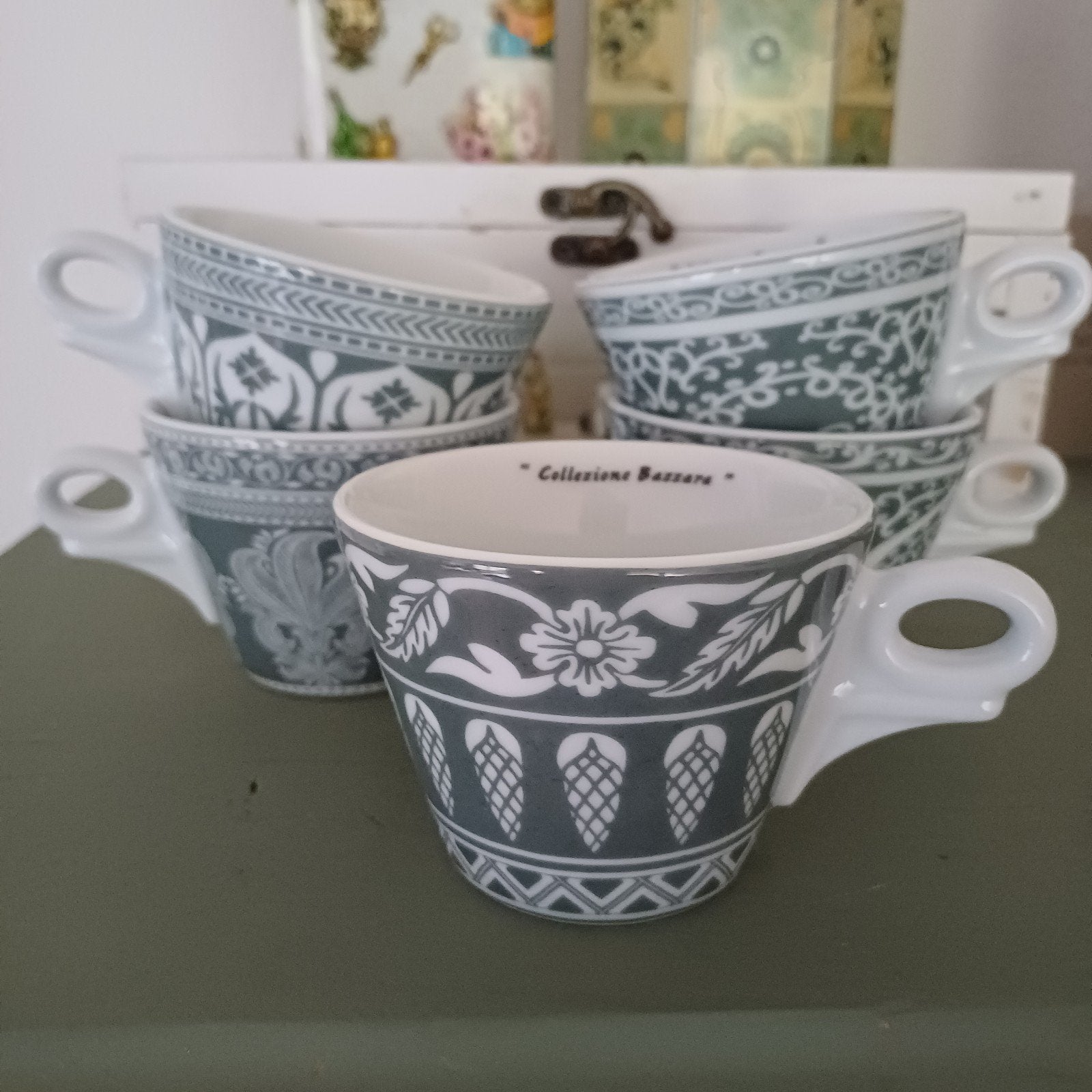 Set van 5 Ancap 'Collezione Bazzara' espresso/koffie kopjes, Huis en Inrichting, Keuken | Servies, Overige merken, Ophalen of Verzenden