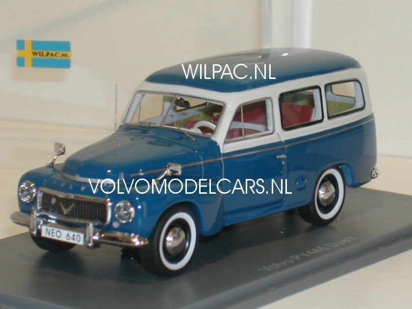 Neo. Volvo. Duett. P210. PV445 blauw grijs 1:43 in hq resin., Hobby en Vrije tijd, Modelauto's | 1:43, Ophalen of Verzenden, Nieuw