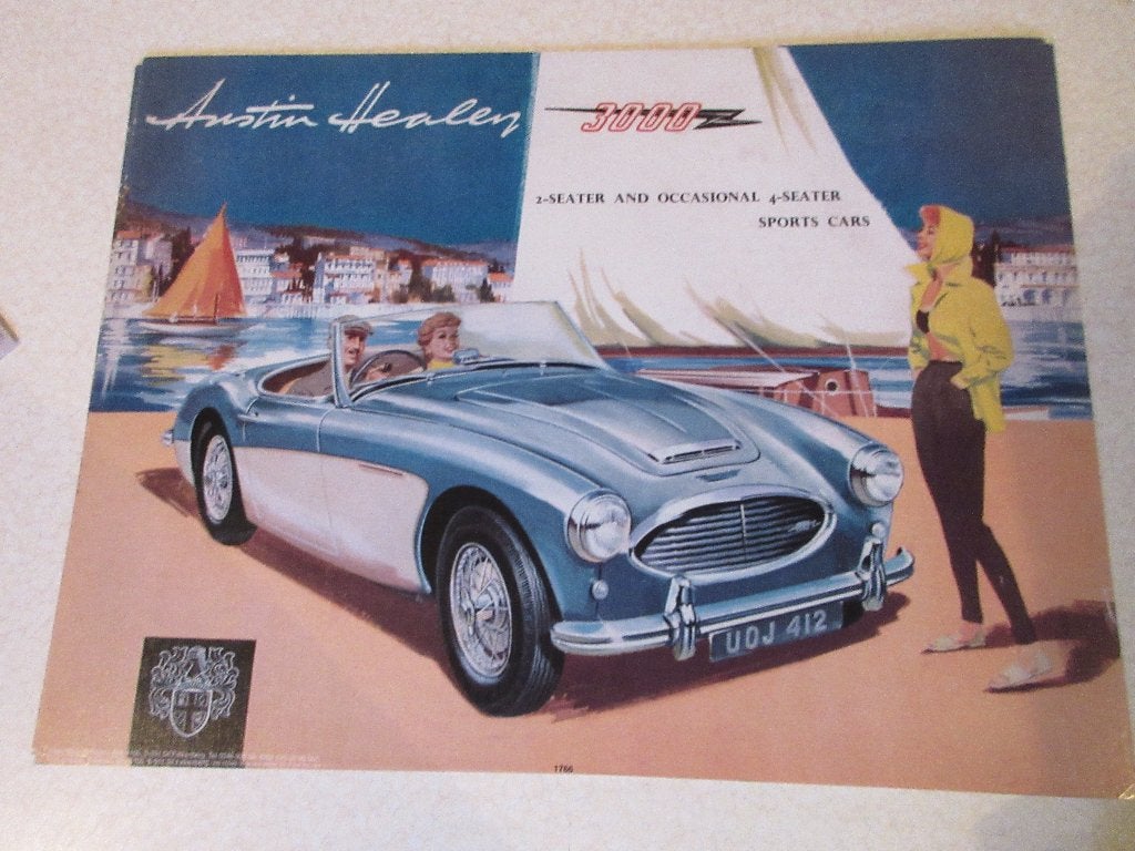 Vintage poster Austin Healey 3000, Ophalen of Verzenden, Nieuw, A1 t/m A3, Overige onderwerpen