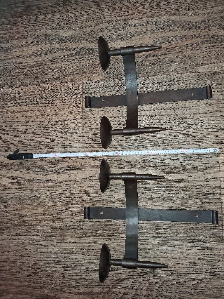 Set van 2 zware ijzeren wandkandelaars – vintage, Ophalen of Verzenden, Overige materialen