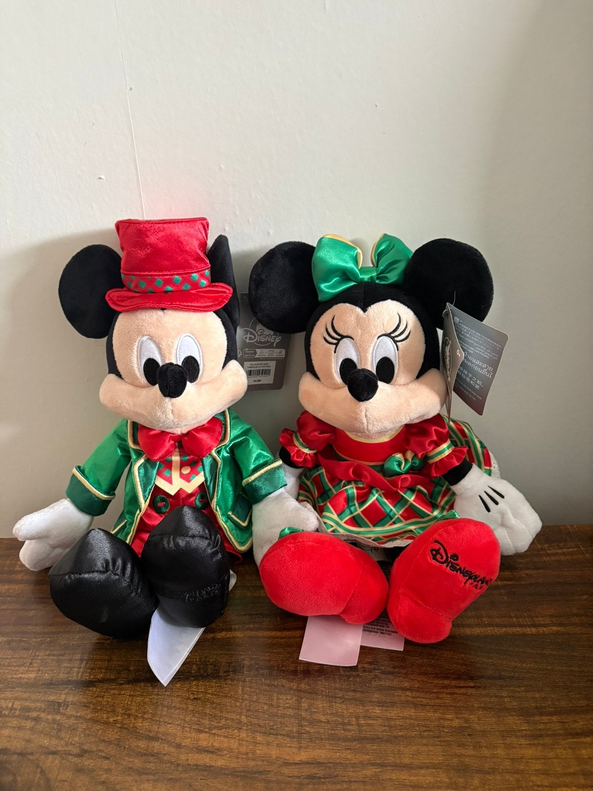 Disney paris mickey & Minnie kerst knuffel set, Ophalen of Verzenden, Zo goed als nieuw, Overige typen