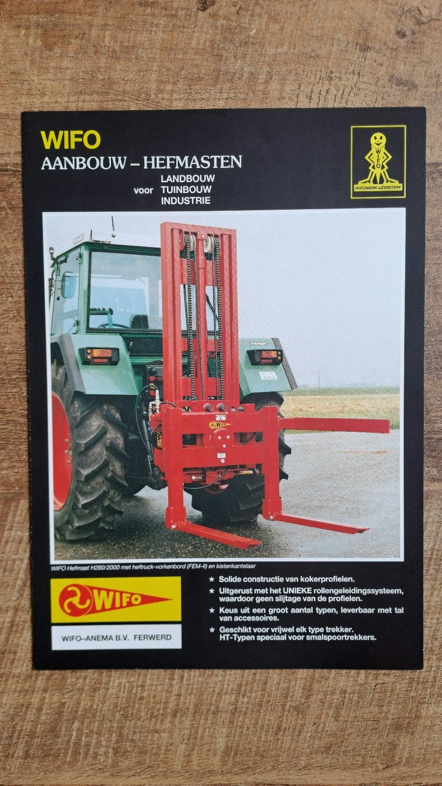 folder WIFO aanbouw hefmasten voor tractor, trekker, Ophalen of Verzenden, Zo goed als nieuw, Folder
