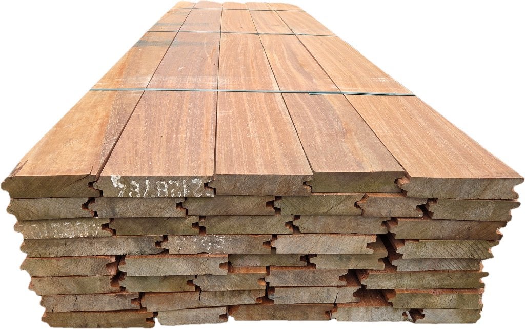 Pakketactie Azobé hardhouten damwand 5 cm dik, Ophalen, 250 cm of meer, Planken, Hardhout