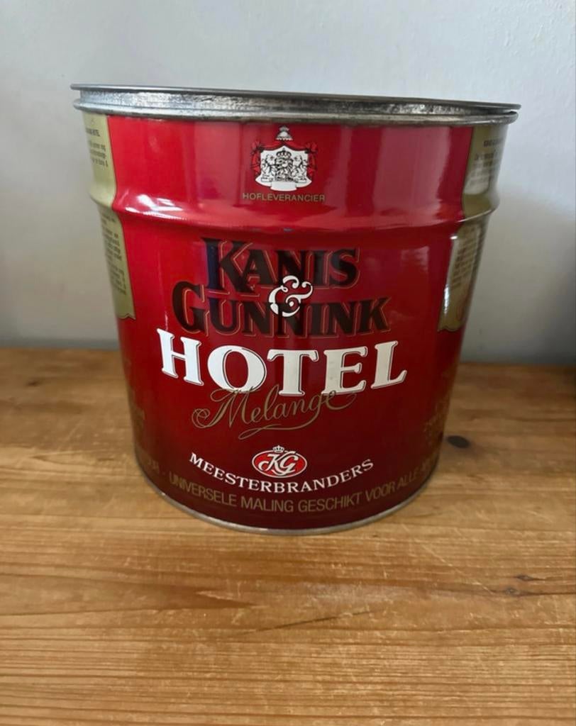 Vintage Kanis & Gunnink Hotel Melange Koffie Bewaarblik, Ophalen of Verzenden, Gebruikt, Koffie, Overige merken