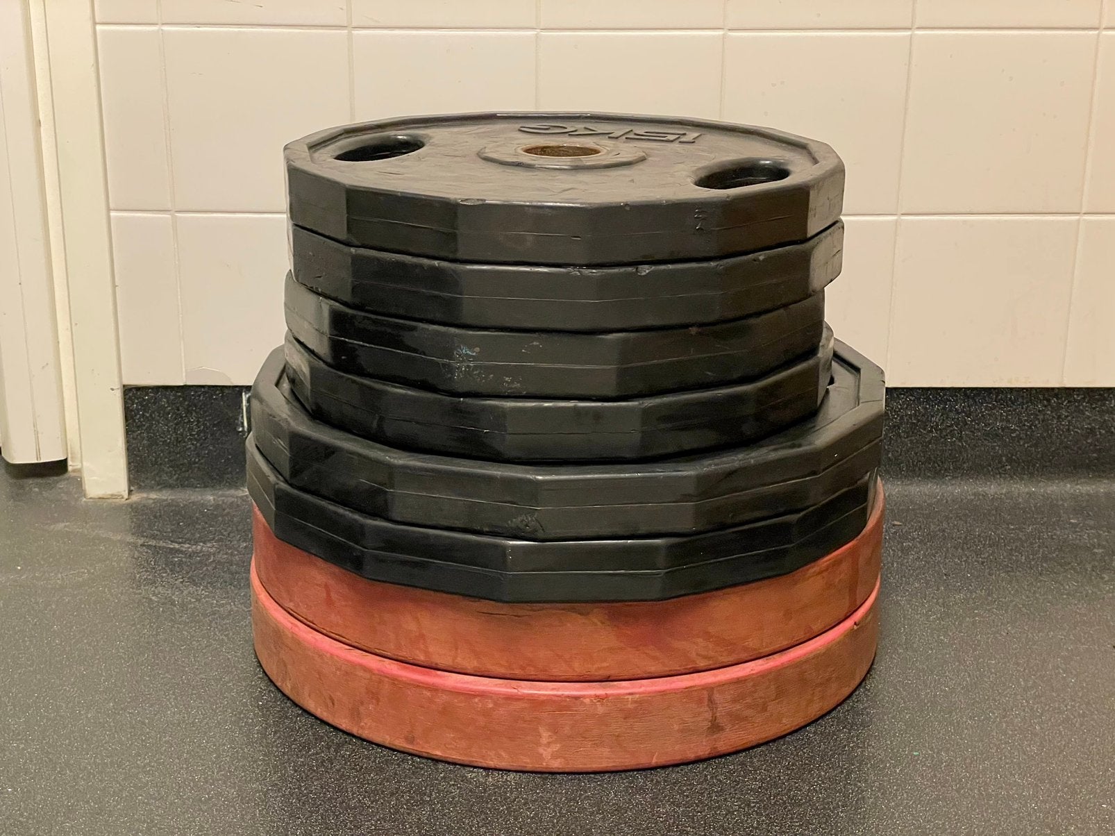 Weight plates (150 kg) / Gewichtsschijven, Ophalen, Zo goed als nieuw