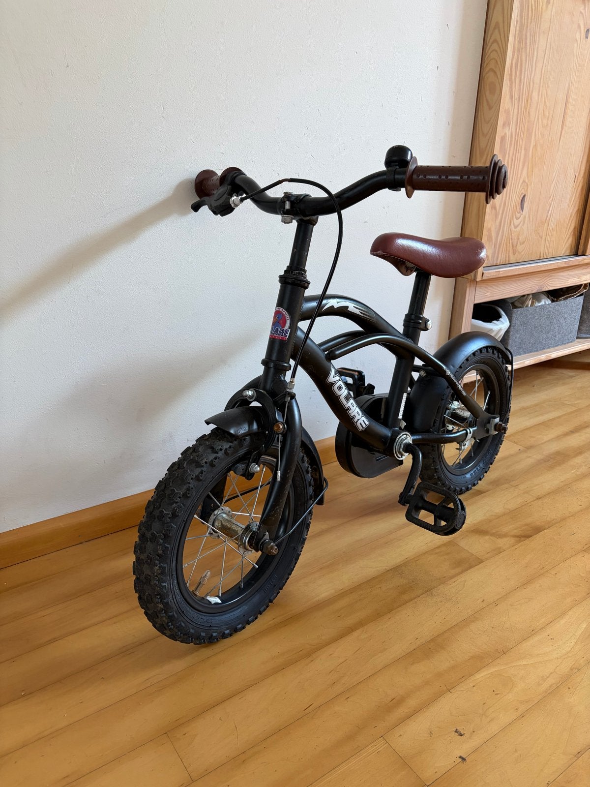 Volare kinderfiets 12 inch - Zwart, Fietsen en Brommers, Fietsen | Kinderfietsjes, Ophalen, Gebruikt, Velgrem, Minder dan 16 inch
