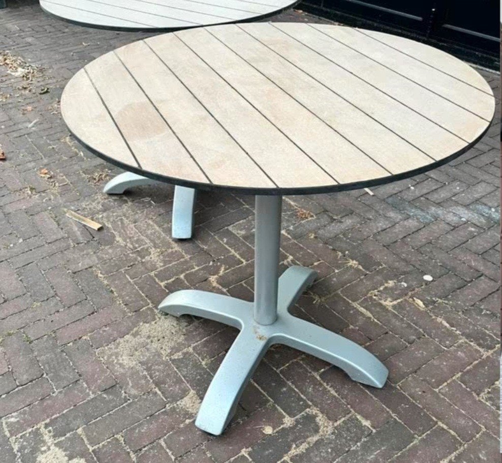 Ronde horeca tuintafel, Tuin en Terras, Tuintafels, Ophalen, Gebruikt, Rond, Metaal